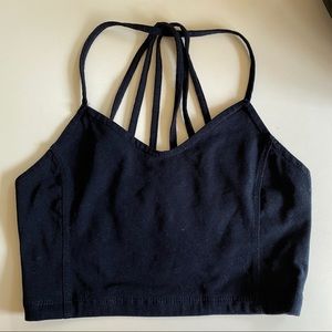 Black, strappy bralette crop top